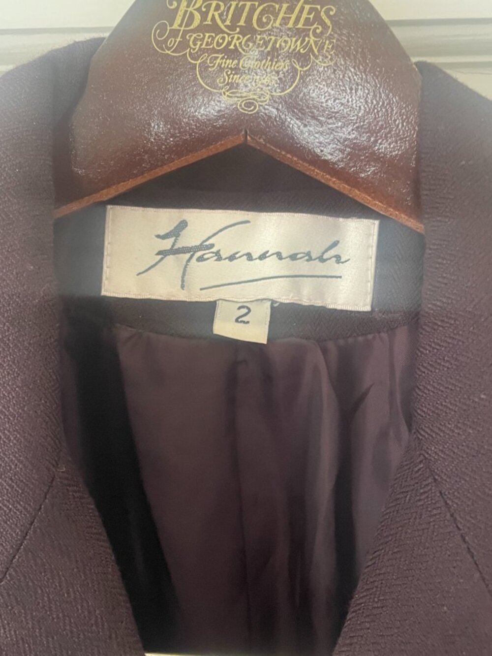 Hannah Coat Size 2 Burgundy, fully lined, lightweight Extra Long - Picture 6 of 13